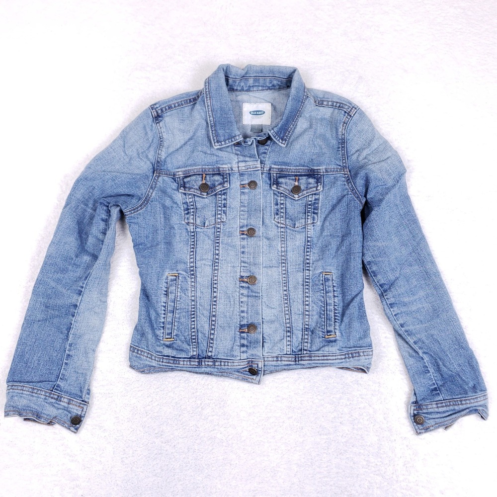 Old Navy Denim Jean Jacket Womens Small Stretch Trucker Casual Classic Rugged‎
